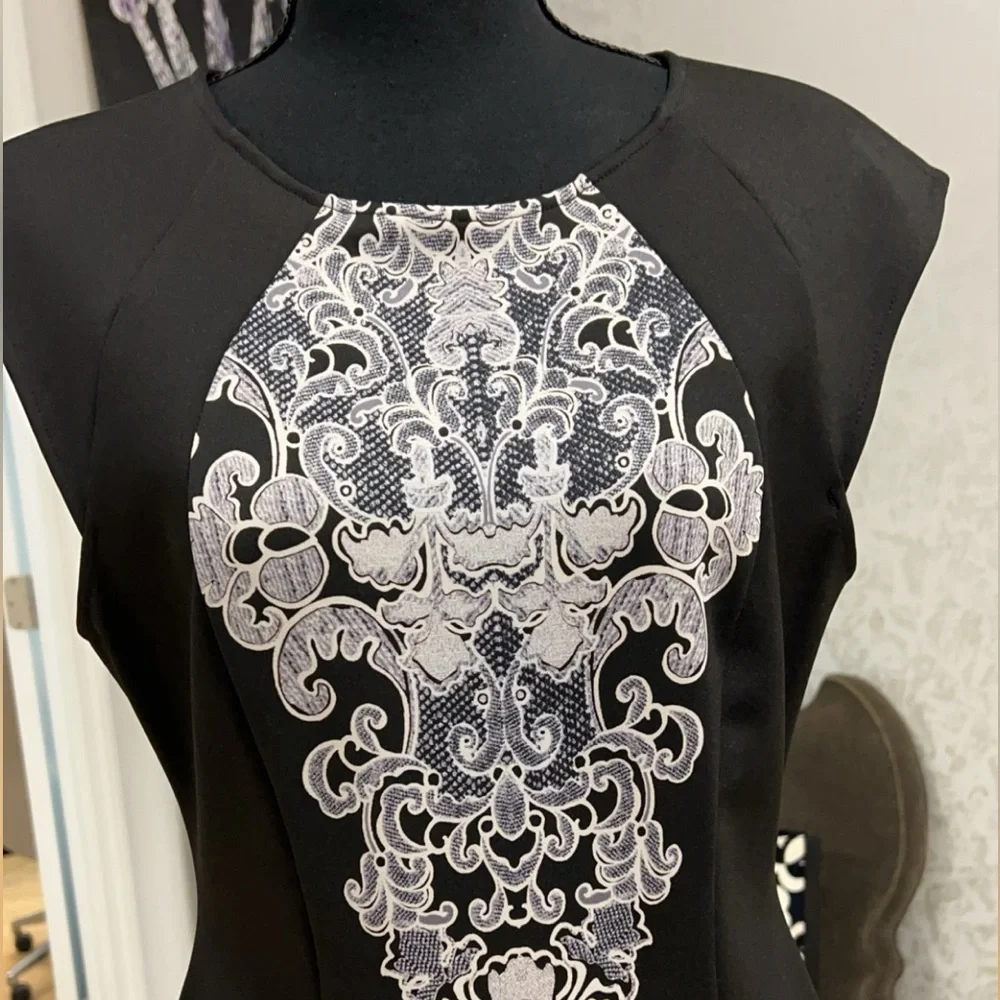 Donna Morgan Lace Black & White Dress - Picture 3 of 8